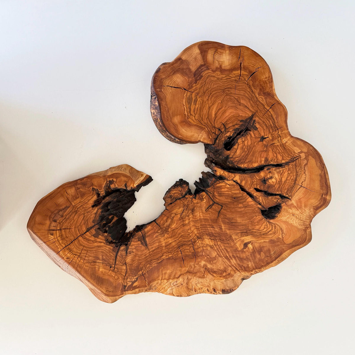 Handcrafted Olive Wood Charcuterie Board – Organic Rustic Serving Platter