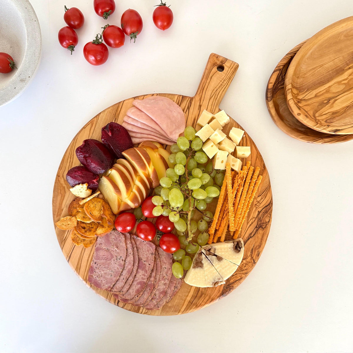 Personalized Handcrafted Olive Wood Pizza Charcuterie Cheese Board