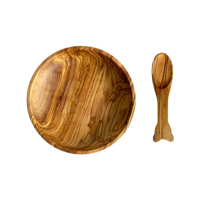 Olive Wood Baby Spoon Set, Natural Feeding Spoons