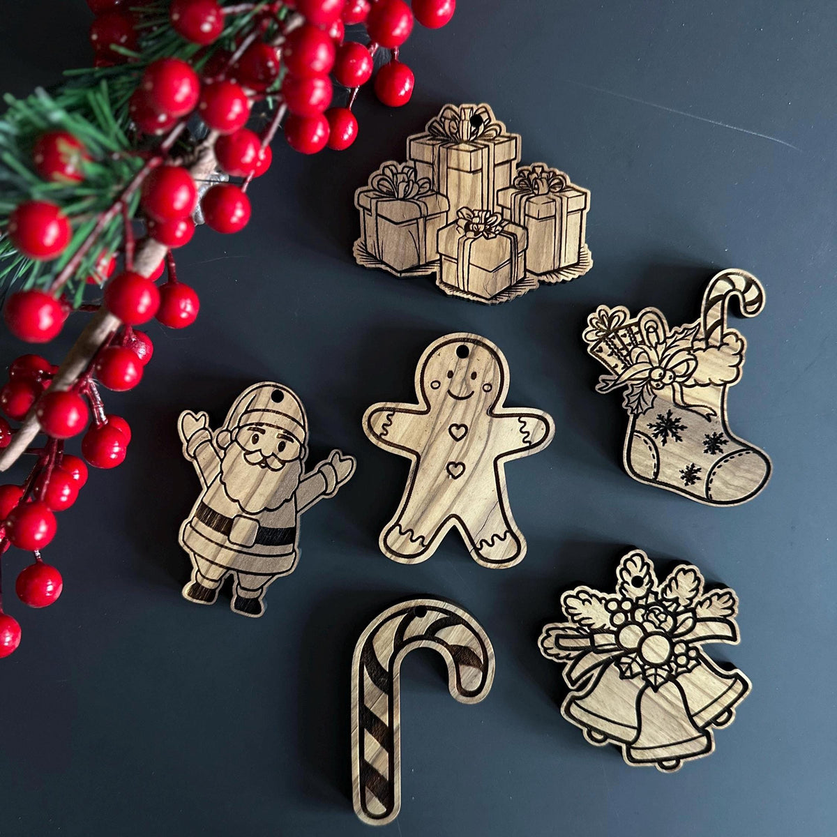 Olive Wood Christmas Ornaments | Holiday Decor | Christmas Gifts
