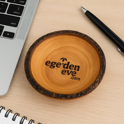 Olive Wood Snack Dish – Corporate Gift • Natural Edge • Hand-Turned • Eco-Friendly