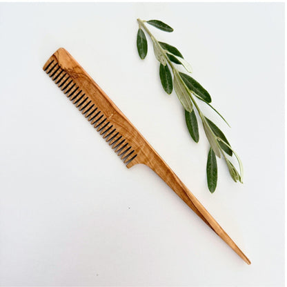 Personalized Olive Wood Comb Set | Custom Engraved 4-Piece Wooden Hair Combs | Christmas Gift