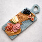 Olive Wood Handled Epoxy-Filled Large Charcuterie Board - 60x23 cm Handmade Cutting Board