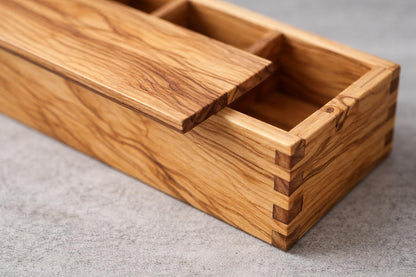 Handmade Olive Wood Jewelry & Watch Storage Box | Natural Gift Box