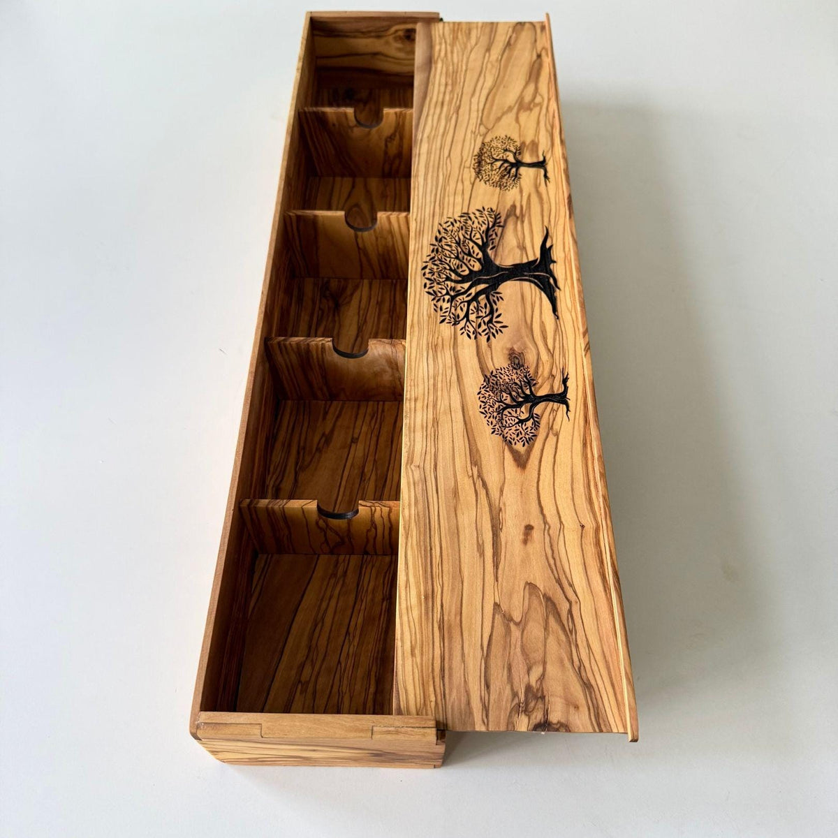 Handmade Olive Wood Jewelry & Watch Storage Box | Natural Gift Box