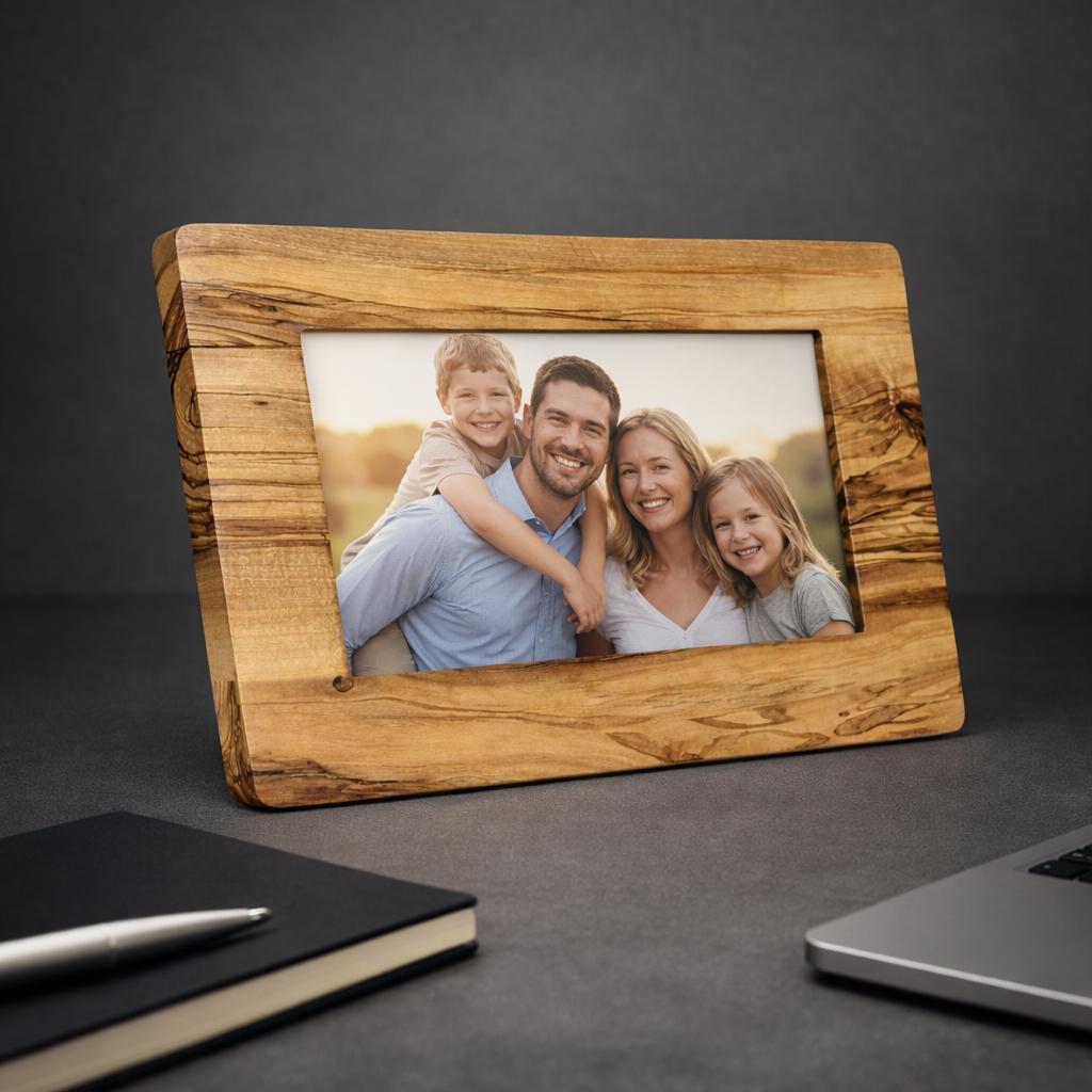 Olive Wood Photo Frame – Handcrafted, Dual Orientation (Vertical & Horizontal)