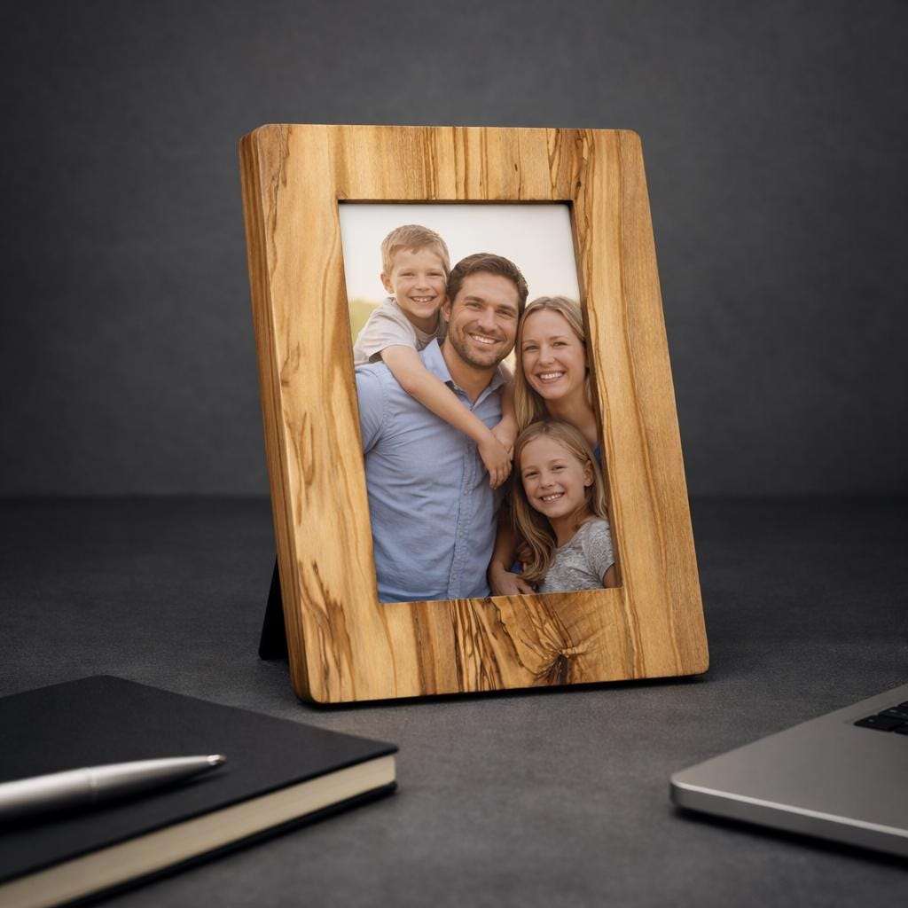 Olive Wood Photo Frame – Handcrafted, Dual Orientation (Vertical & Horizontal)