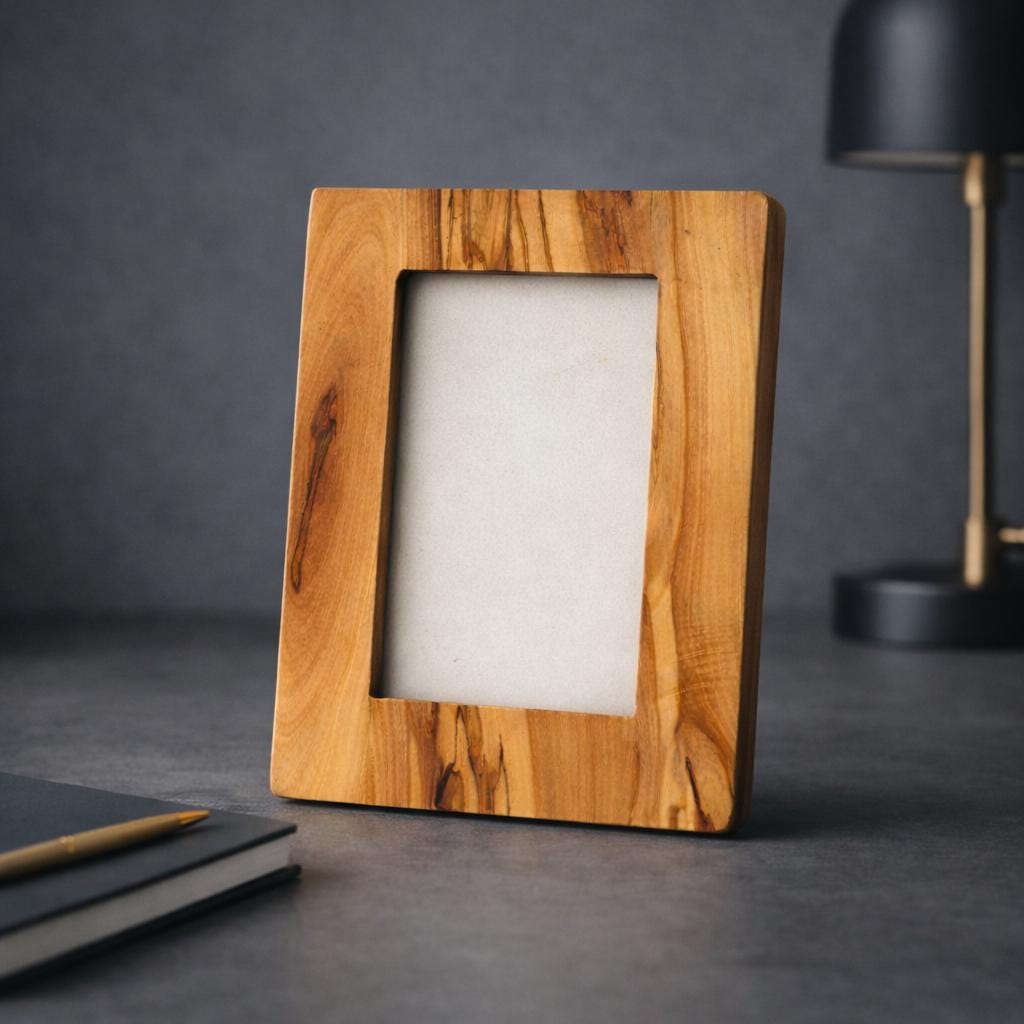 Olive Wood Photo Frame – Handcrafted, Dual Orientation (Vertical & Horizontal)
