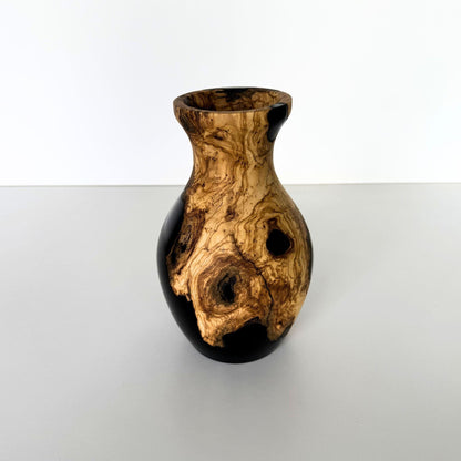 Olive Wood Epoxy Vase – Handcrafted Natural Wood Art Home Decor
