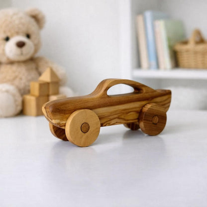 Olive Wood Toy Car, Natural Eco-Friendly Play