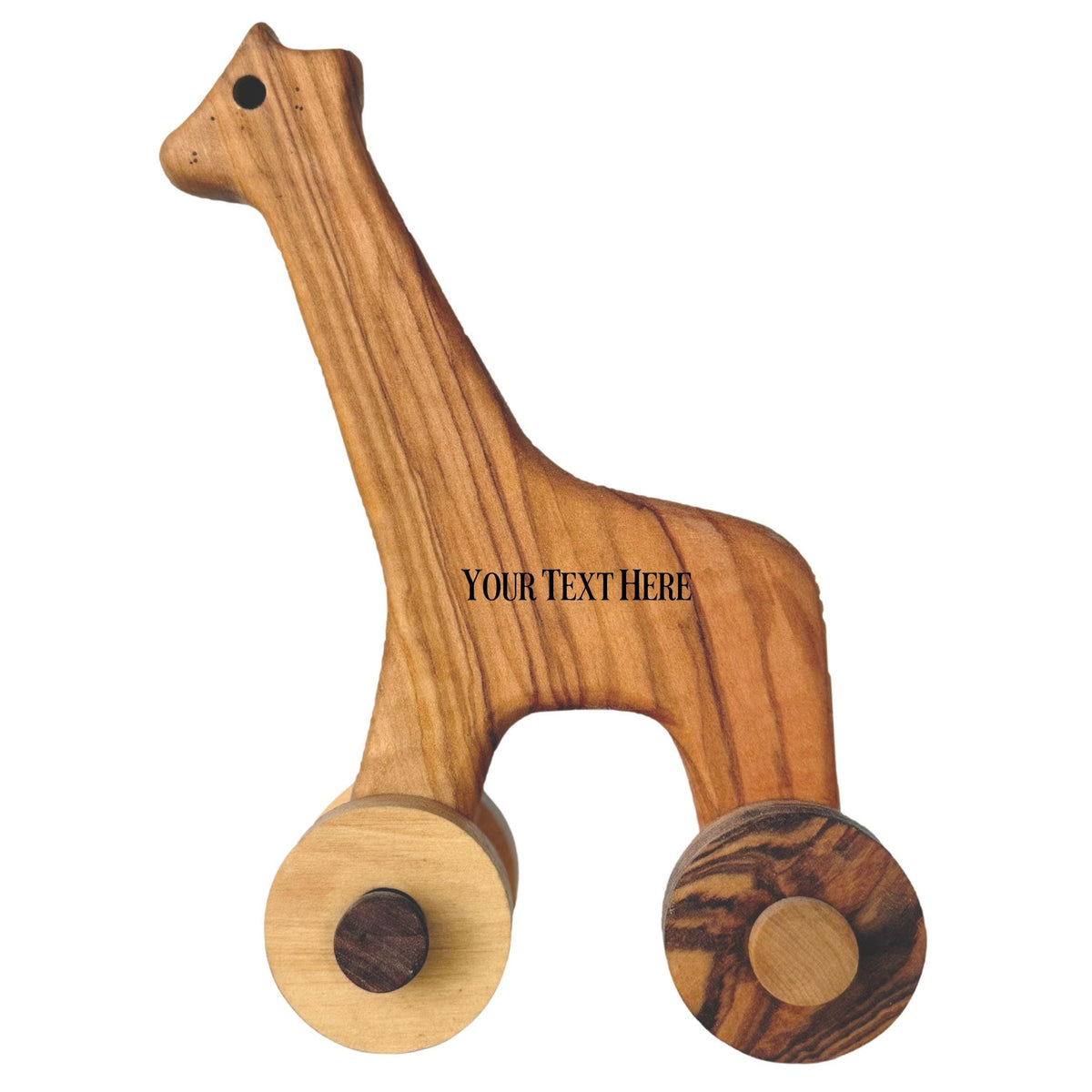 Handmade Olive Wood Giraffe Toy, Organic Wooden Toy