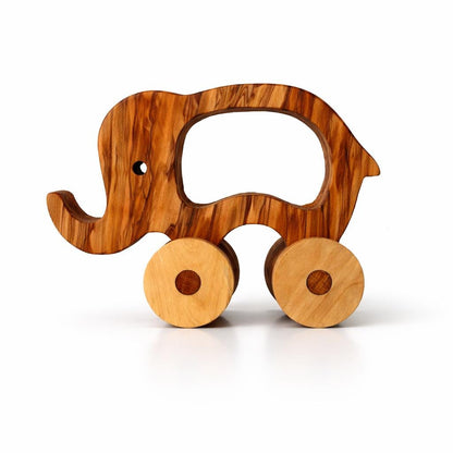 Olive Wood Montessori Push Toy, Eco-Friendly Baby Shower Gift