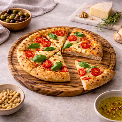 Personalized Olive Wood Round Pizza and Steak Board