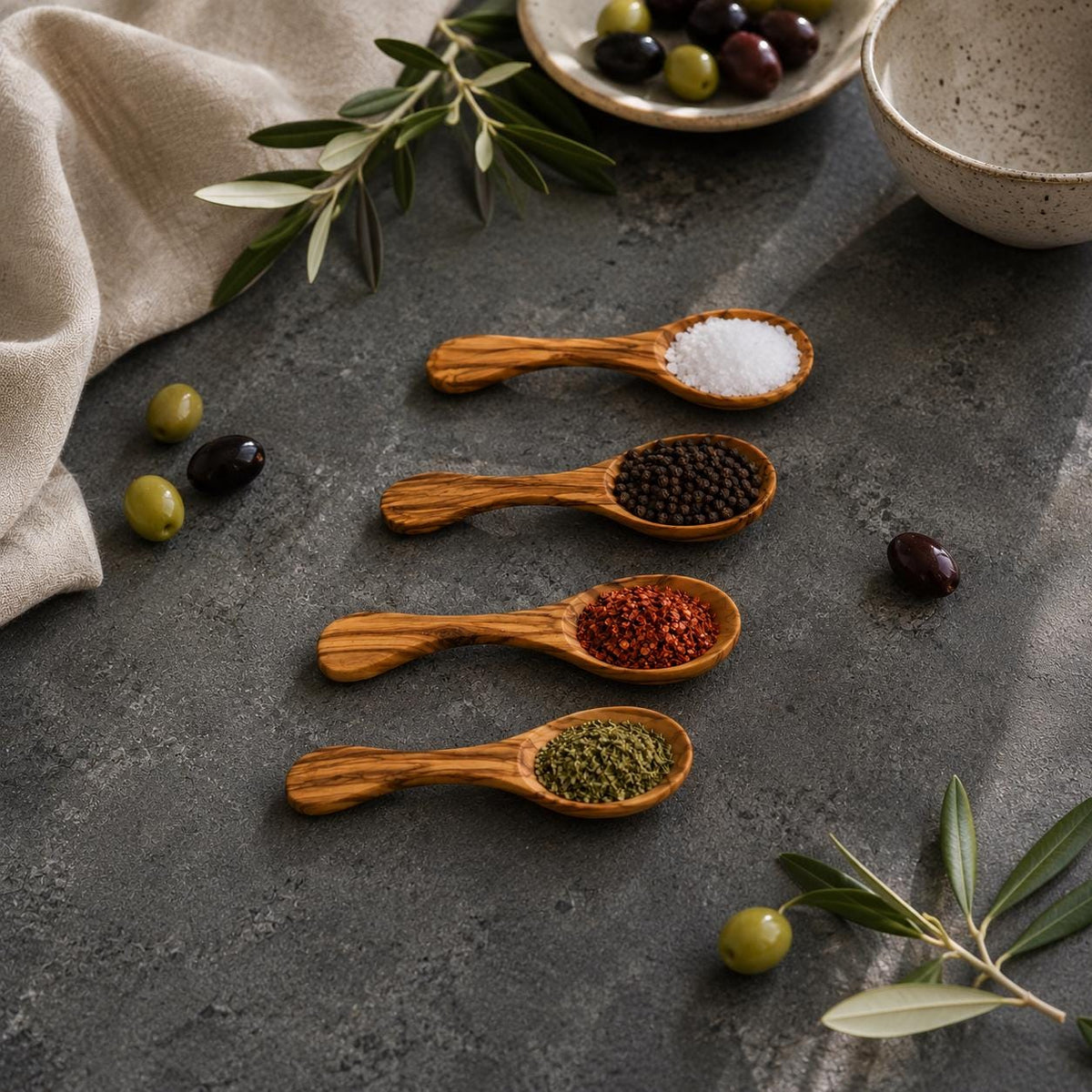 Handcrafted Olive Wood Measuring Spoon
