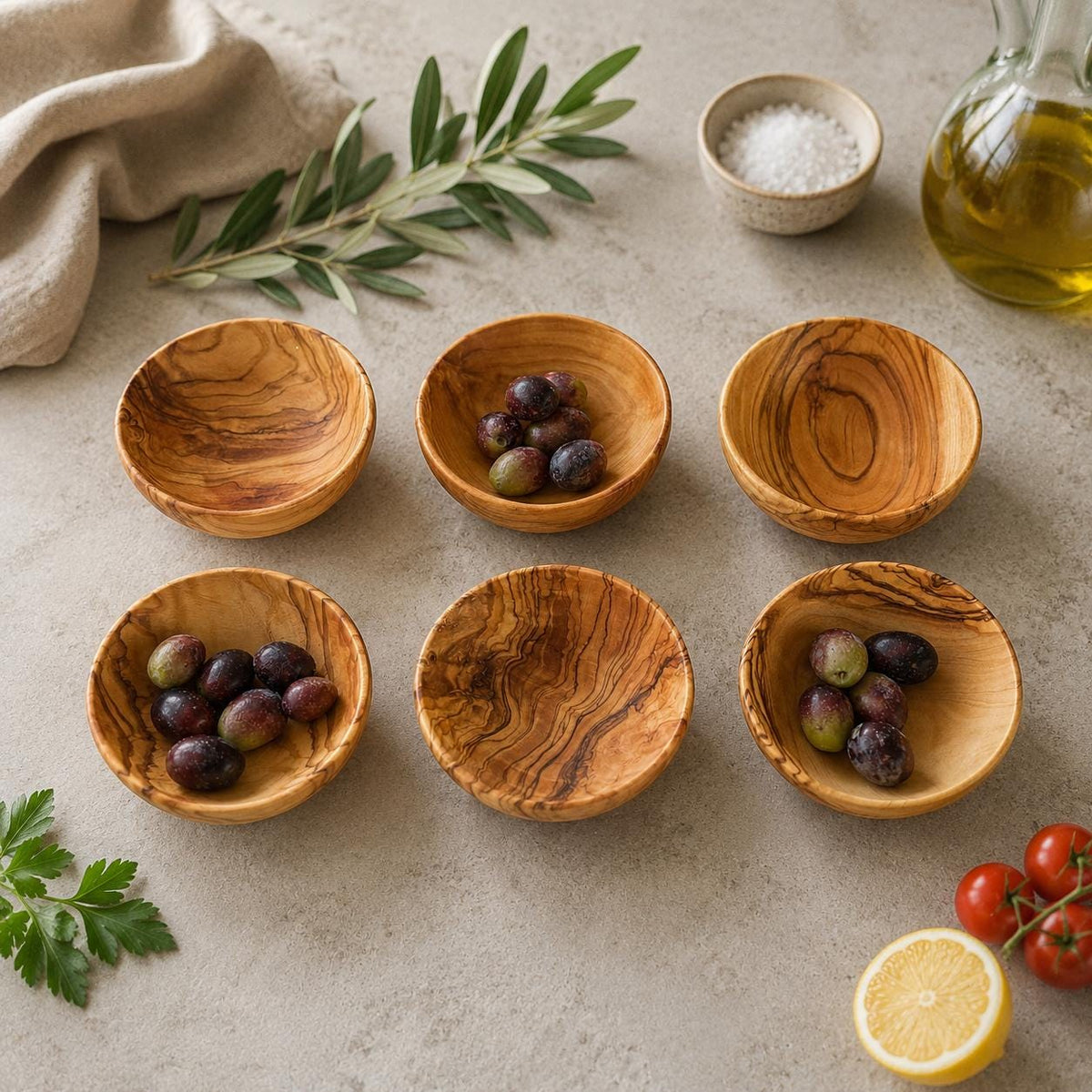 Olive Wood Mini Bowls | Christmas Dishes