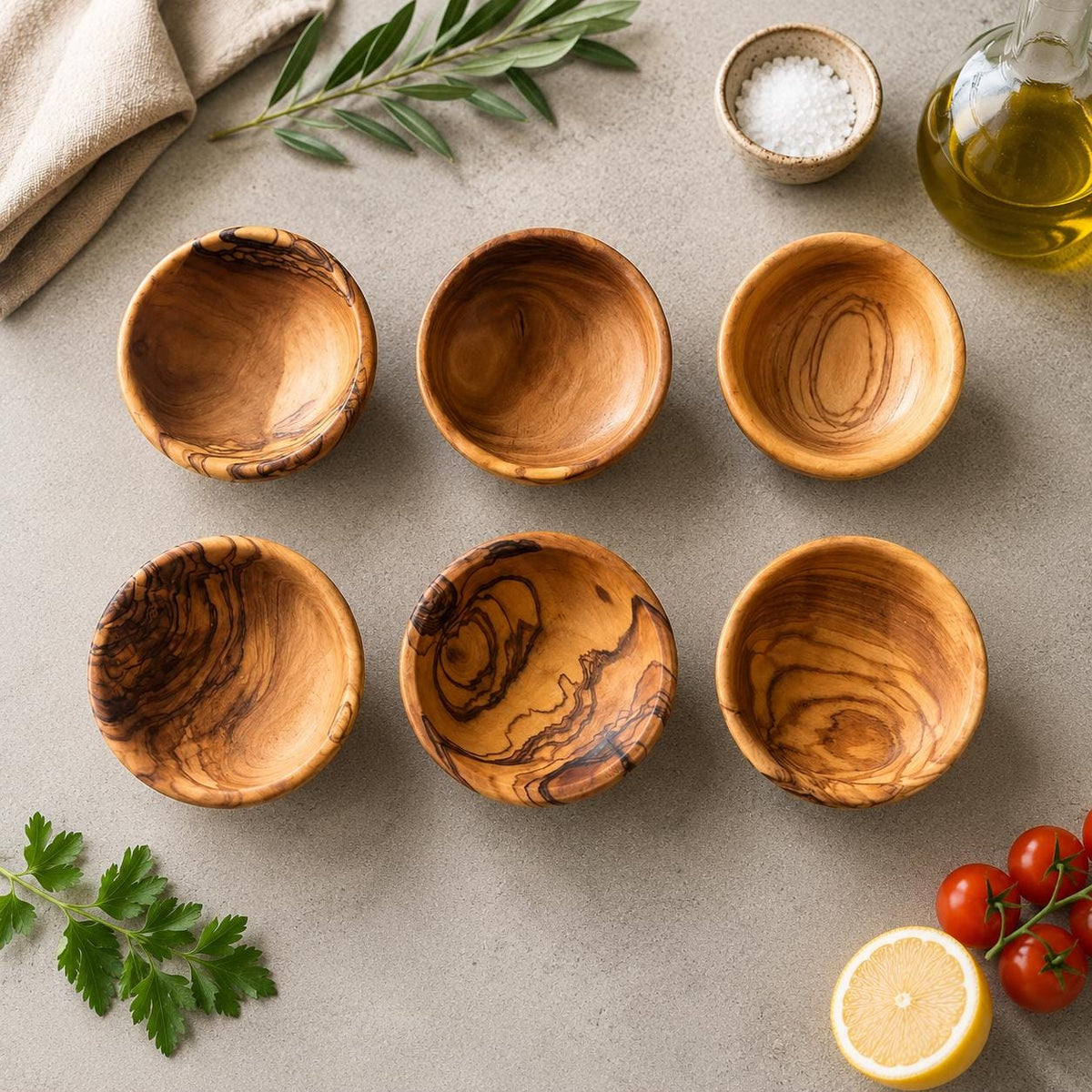 Olive Wood Mini Bowls | Christmas Dishes