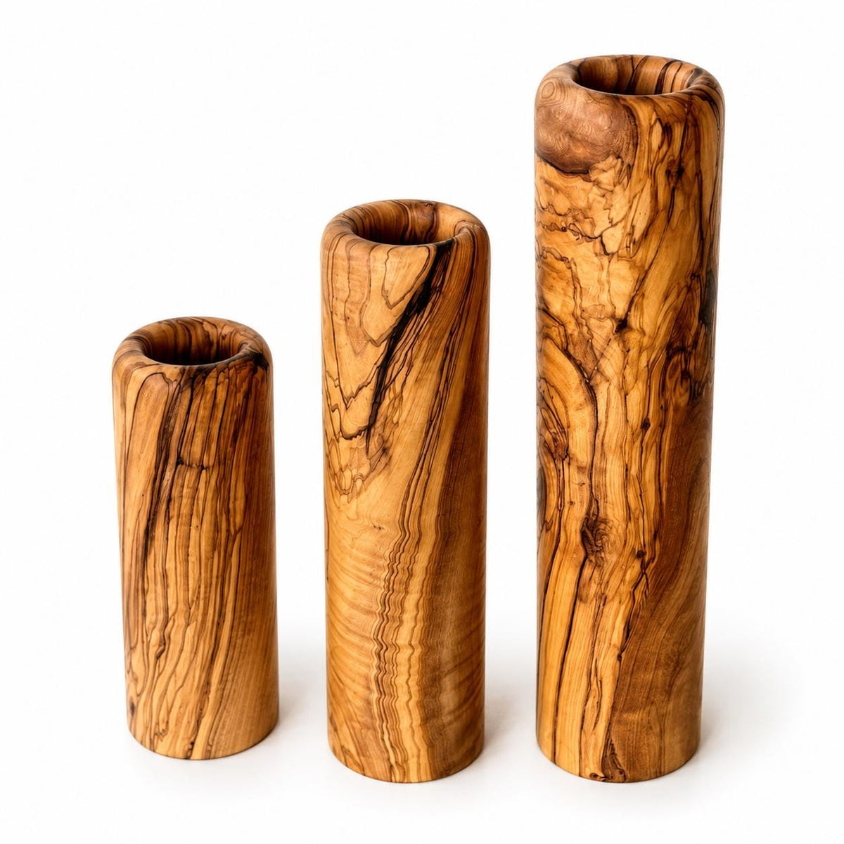 Olive Wood Minimalist Vase Set | Olive Wood Vases | Gift for The Home