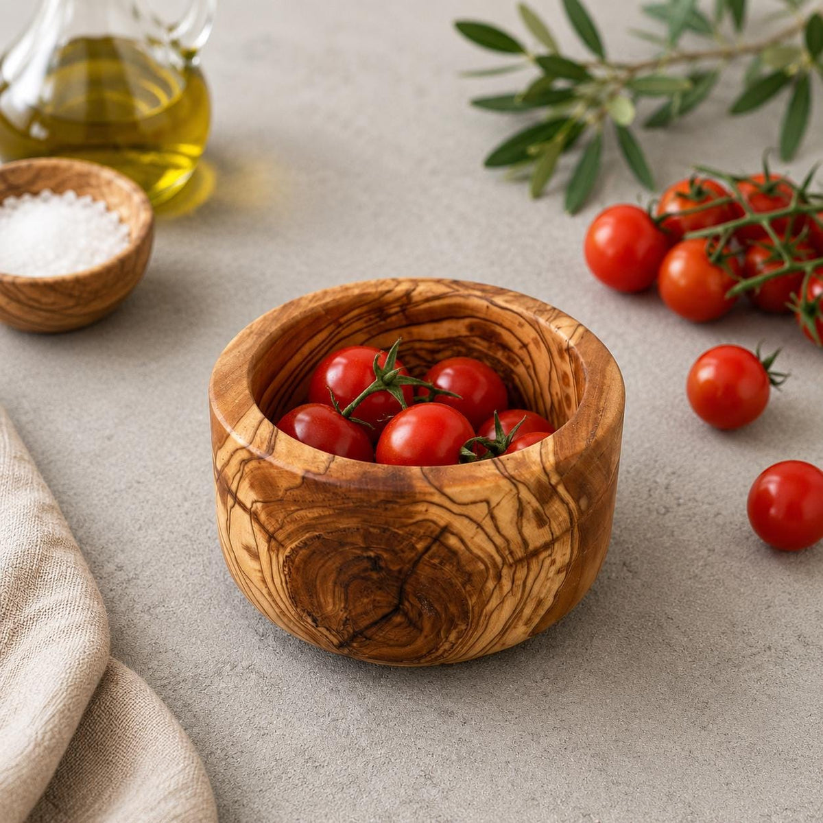 Handcrafted Olive Wood Snack Bowl – Rustic Mediterranean Serving Dish