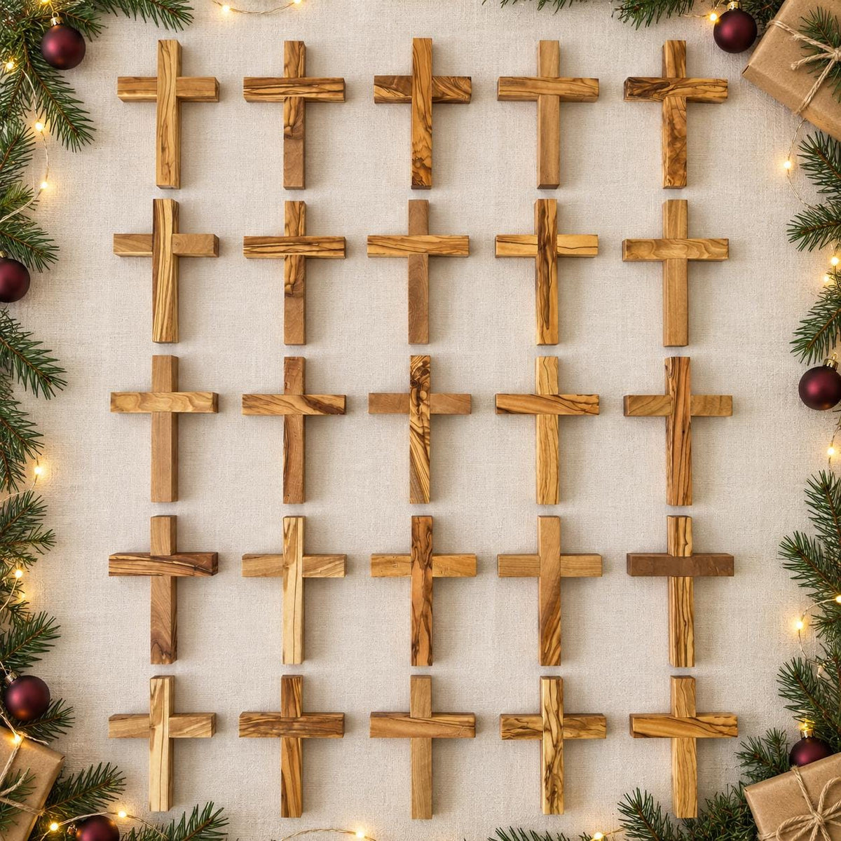 Wholesale Handmade Olive Wood Cross – Wooden Christian Cross – Rustic Christmas Gift – Religious Gift – Bulk Olive Wood Cross