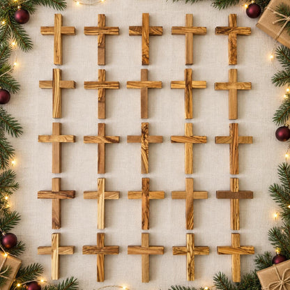 Wholesale Handmade Olive Wood Cross – Wooden Christian Cross – Rustic Christmas Gift – Religious Gift – Bulk Olive Wood Cross