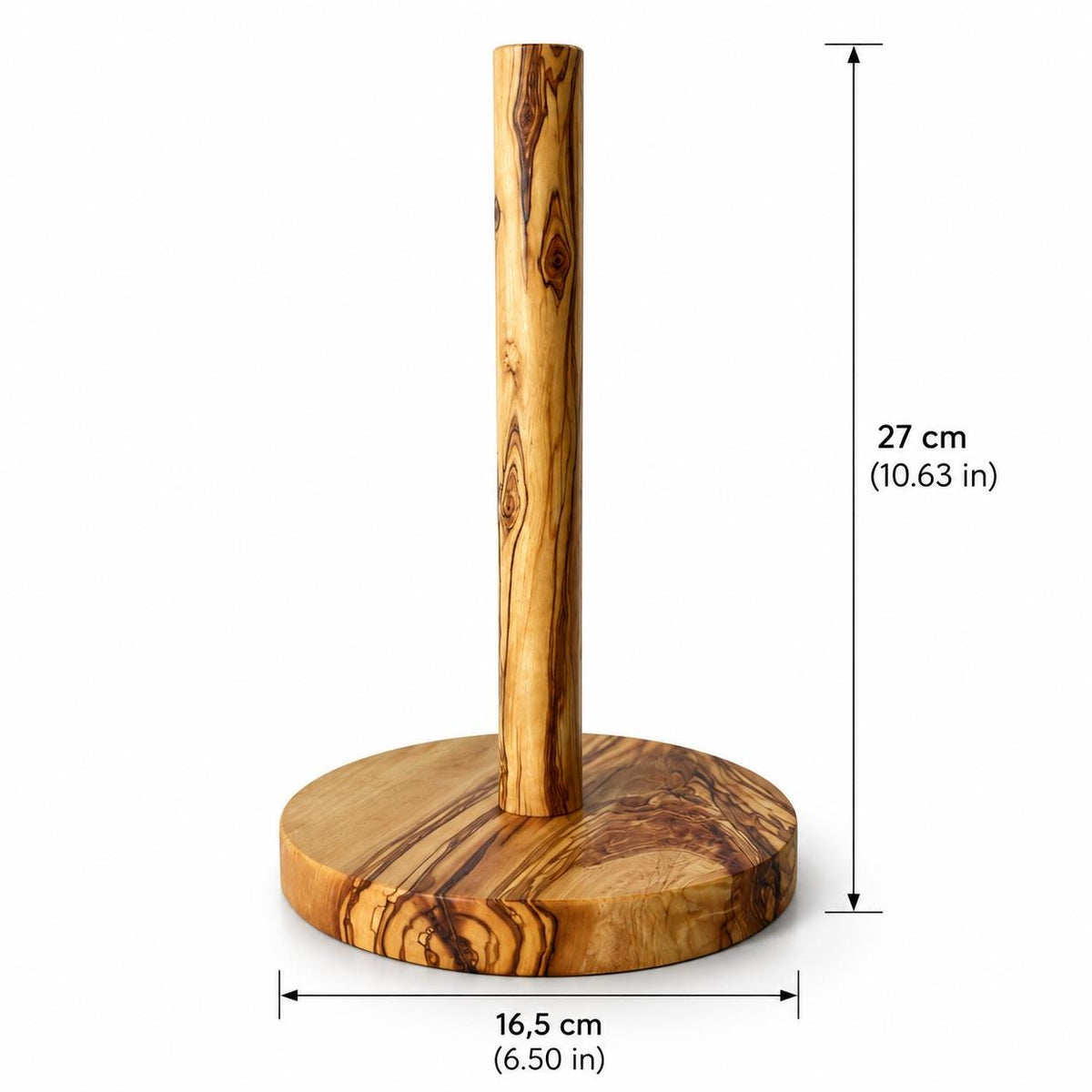 Handcrafted Olive Wood Paper Towel Holder – Rustic Farmhouse Kitchen Organizer