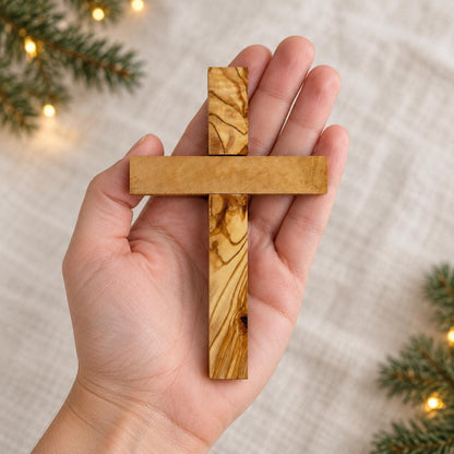 Wholesale Handmade Olive Wood Cross – Wooden Christian Cross – Rustic Christmas Gift – Religious Gift – Bulk Olive Wood Cross