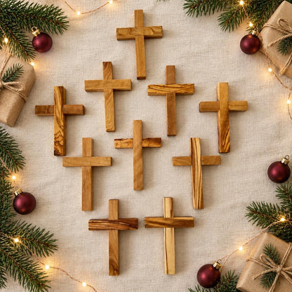 Wholesale Handmade Olive Wood Cross – Wooden Christian Cross – Rustic Christmas Gift – Religious Gift – Bulk Olive Wood Cross
