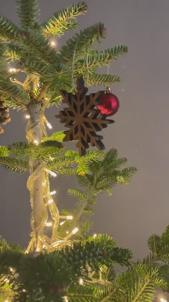 Olive Wood Snowflake Christmas Ornaments, Olive Wood Christmas Ornaments