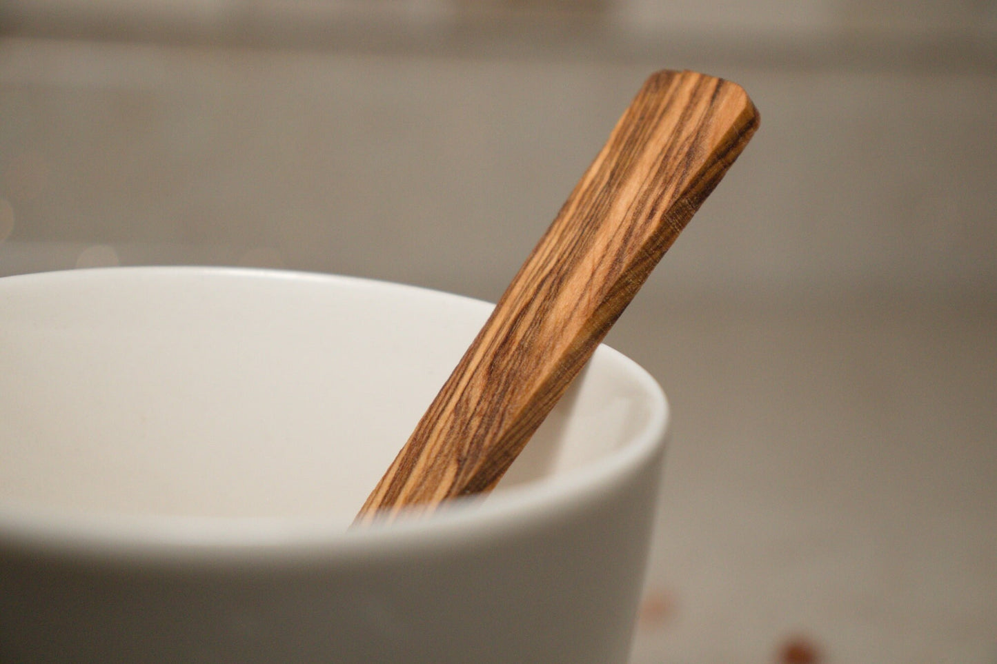 Handcrafted Olive Wood Tea Stirring Stick - Rustic Wooden Stirrer