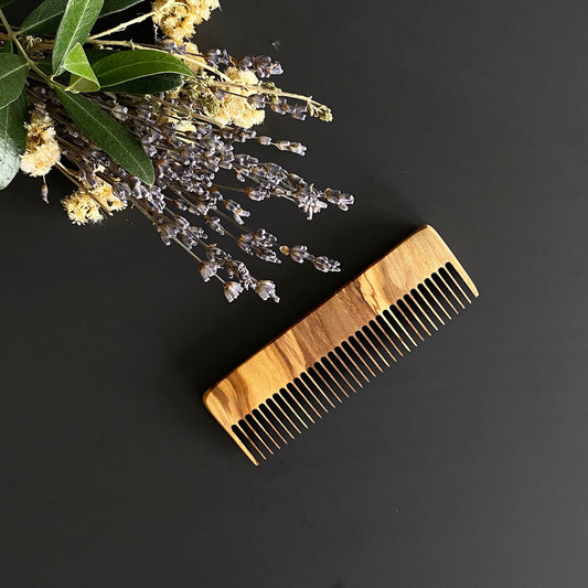 Olive Wood Close Tine Comb, Handmade Wooden Grooming Comb, Stylist hair comb, Authentic Wooden Hair brush