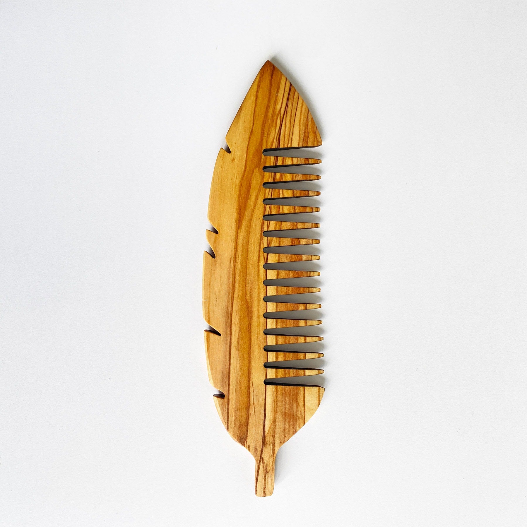 Olive Wood Wide Tine Comb, Handmade Wooden Beauty Comb, Authentic Hairbrush, Natural Wood Tine Comb, Live Wood Comb