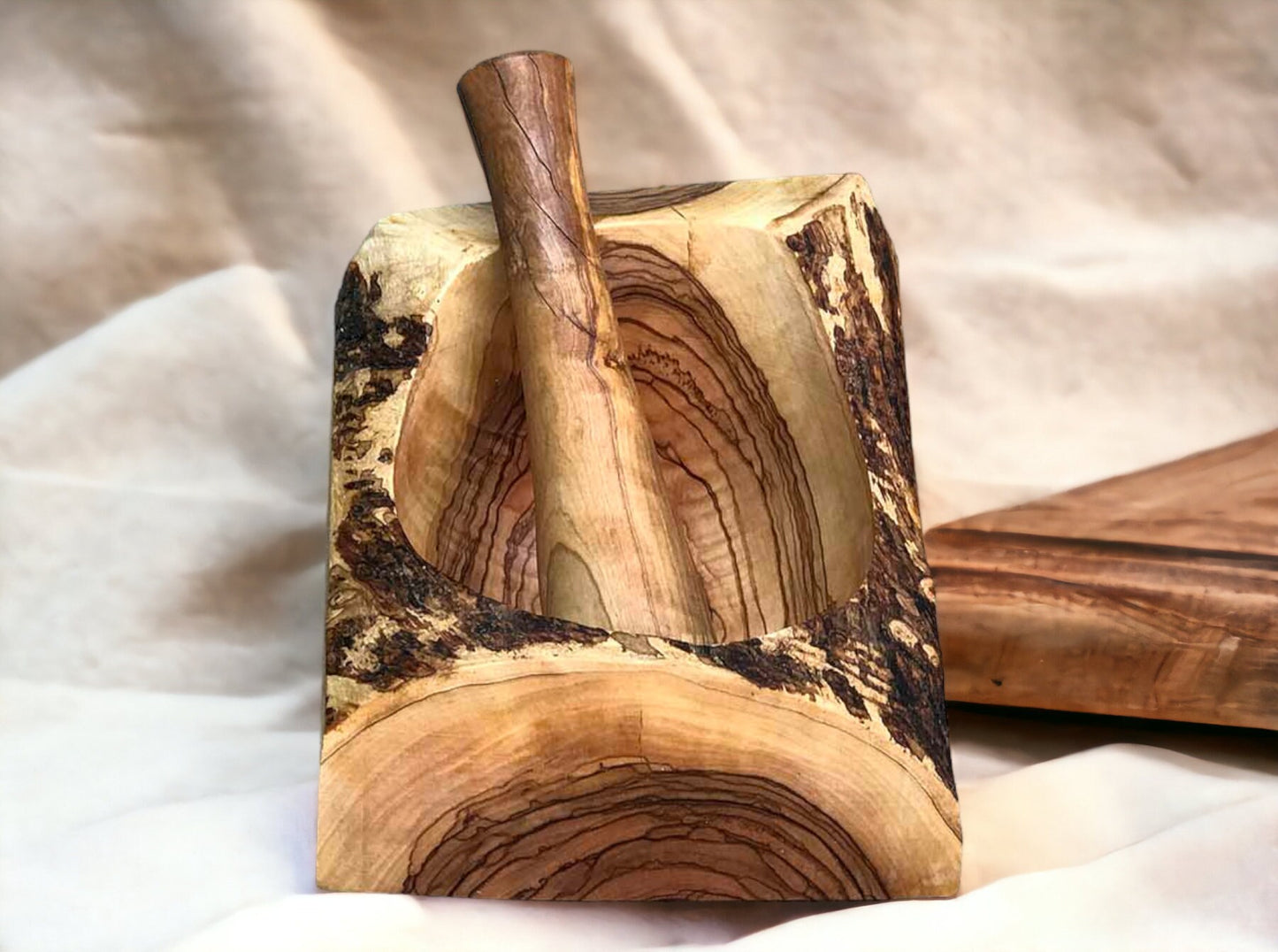 Olive Wood Mortar and Pestle Set, Carved Wooden Mortar and Pestle, Rustic Wooden Mortar and Pestle, Rustic Olive Wood Mortar