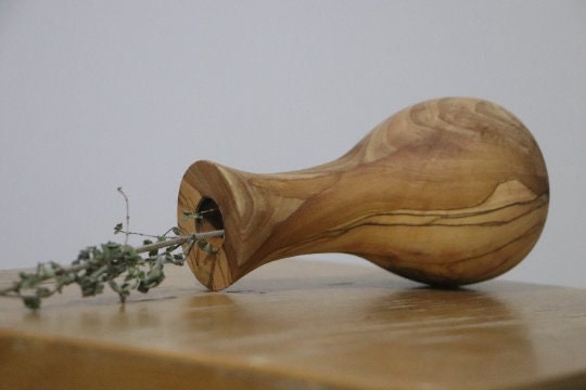 Handcrafted Olive Wood Vase | Natural Elegance for your Home Decor